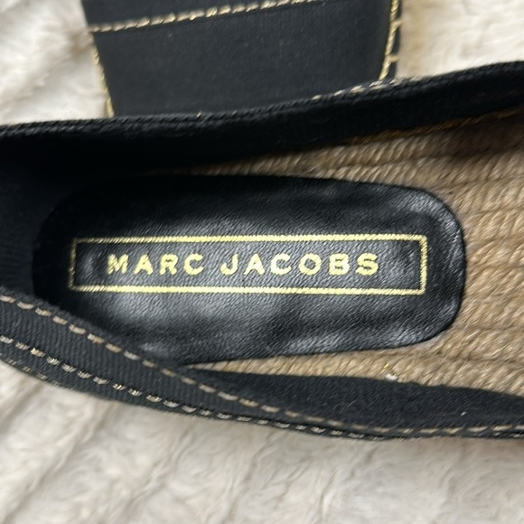 Marc Jacobs Sienna Black and Gold Canvas Espadrilles, 37 (US 7) NWOT - Picture 3 of 9